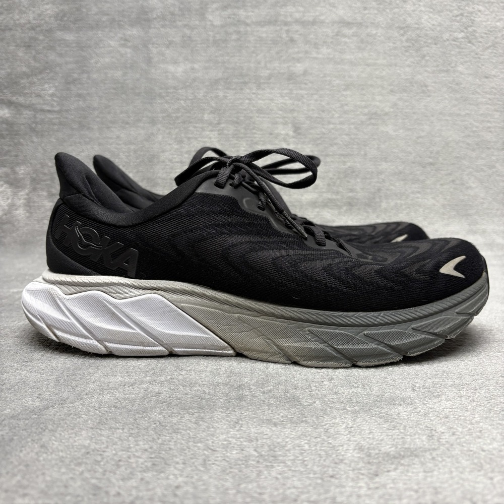 Hoka One One Arahi 6 Shoes Womens Size 9.5B Black White Gray Stability Running